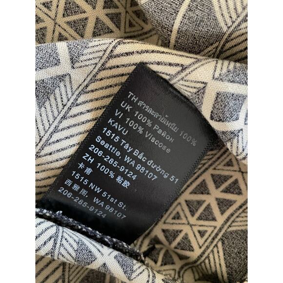 KAVU Tiba Black Beige Geo-Print Pants size Medium - Picture 8 of 10